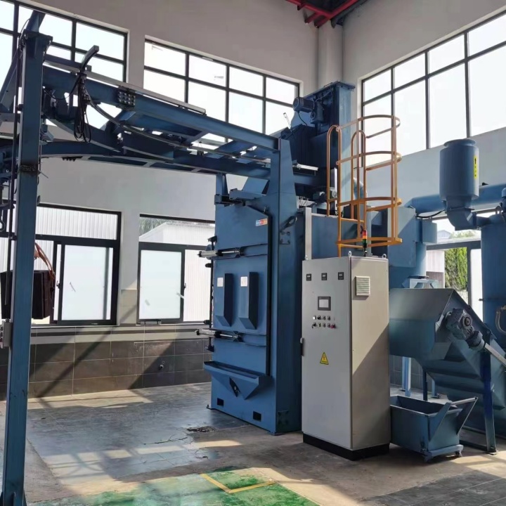 打砂除銹機設(shè)備_懸鏈除銹砂機打磨視頻_懸鏈打砂除銹機