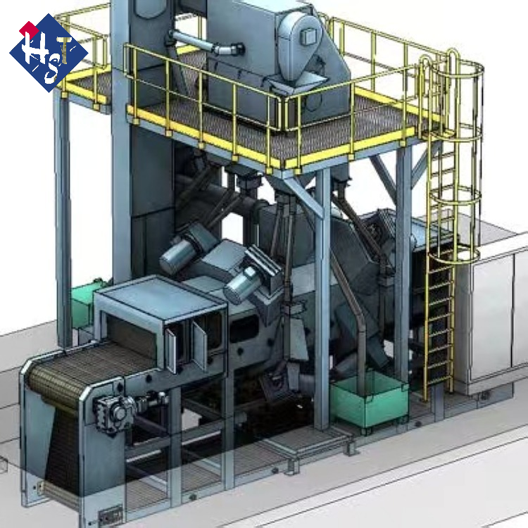 除銹打砂機設備_鋼結構打砂除銹機_除銹鋼砂機結構打磨視頻