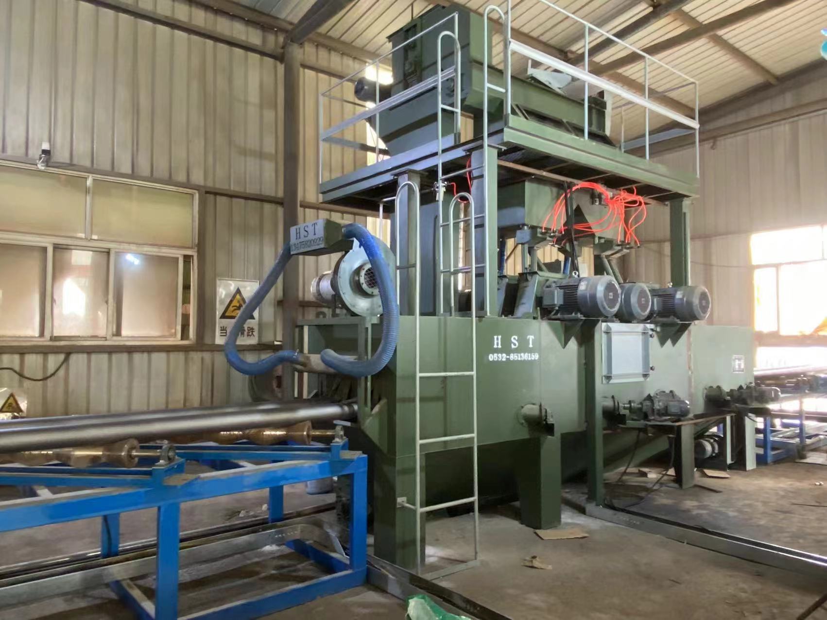 防腐管道拋丸砂機打孔視頻_管道防腐拋丸打砂機_管道內壁拋丸機